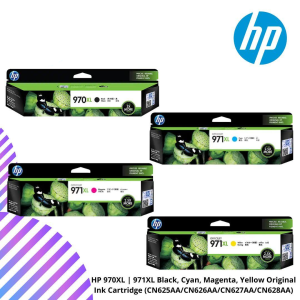 HP 970XL | 971XL Black, Cyan, Magenta, Yellow Original Ink Cartridge (CN625AA/CN626AA/CN627AA/CN628AA)