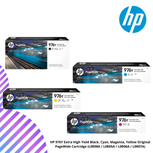 HP 976Y Extra High Yield Black, Cyan, Magenta, Yellow Original PageWide Cartridge (L0R08A / L0R05A / L0R06A / L0R07A)