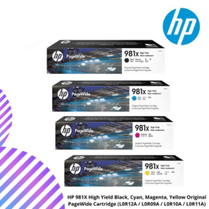 HP 981X High Yield Black, Cyan, Magenta, Yellow Original PageWide Cartridge (L0R12A / L0R09A / L0R10A / L0R11A)
