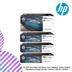 HP 981Y Extra High Yield Black, Cyan, Magenta, Yellow Original PageWide Cartridge (L0R16A / L0R13A / L0R14A / L0R15A)
