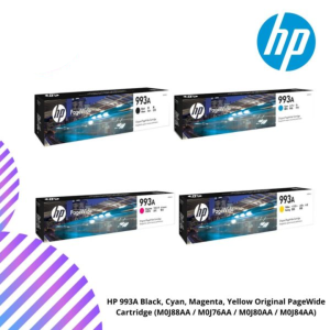 HP 993A Black, Cyan, Magenta, Yellow Original PageWide Cartridge (M0J88AA / M0J76AA / M0J80AA / M0J84AA)