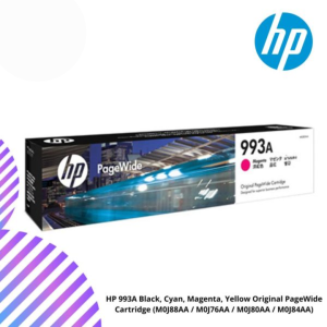 HP 993A Black, Cyan, Magenta, Yellow Original PageWide Cartridge (M0J88AA / M0J76AA / M0J80AA / M0J84AA)