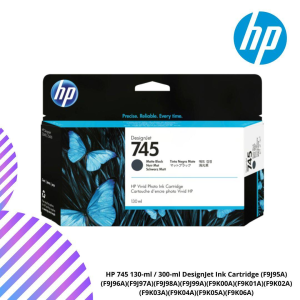 HP 745 130-ml / 300-ml DesignJet Ink Cartridge (F9J95A)(F9J96A)(F9J97A)(F9J98A)(F9J99A)(F9K00A)(F9K01A)(F9K02A)(F9K03A)(F9K04A)(F9K05A)(F9K06A)