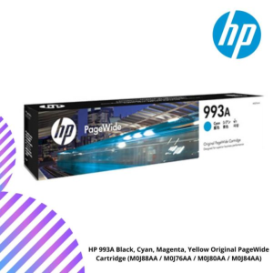 HP 993A Black, Cyan, Magenta, Yellow Original PageWide Cartridge (M0J88AA / M0J76AA / M0J80AA / M0J84AA)