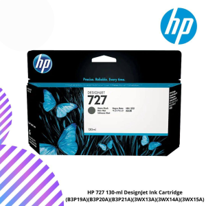 HP 727 130-ml DesignJet Ink Cartridge (B3P19A)(B3P20A)(B3P21A)(3WX13A)(3WX14A)(3WX15A)