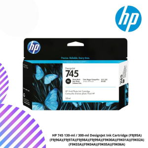 HP 745 130-ml / 300-ml DesignJet Ink Cartridge (F9J95A)(F9J96A)(F9J97A)(F9J98A)(F9J99A)(F9K00A)(F9K01A)(F9K02A)(F9K03A)(F9K04A)(F9K05A)(F9K06A)