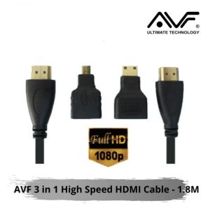 AVF 3 in 1 High Speed HDMI Cable - 1.8M