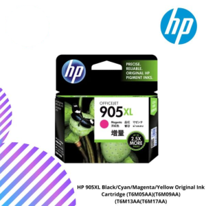 HP 905XL Black/Cyan/Magenta/Yellow Original Ink Cartridge (T6M05AA)(T6M09AA)(T6M13AA(T6M17AA)