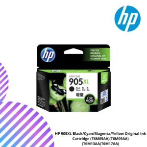HP 905XL Black/Cyan/Magenta/Yellow Original Ink Cartridge (T6M05AA)(T6M09AA)(T6M13AA(T6M17AA)
