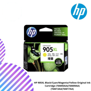 HP 905XL Black/Cyan/Magenta/Yellow Original Ink Cartridge (T6M05AA)(T6M09AA)(T6M13AA(T6M17AA)