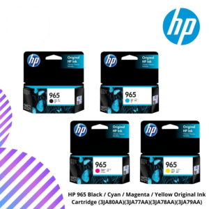 HP 965 Black / Cyan / Magenta / Yellow Original Ink Cartridge (3JA80AA)(3JA77AA)(3JA78AA)(3JA79AA)