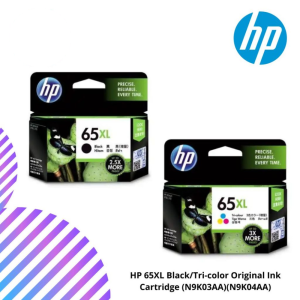 HP 65XL Black/Tri-color Original Ink Cartridge (N9K03AA)(N9K04AA)