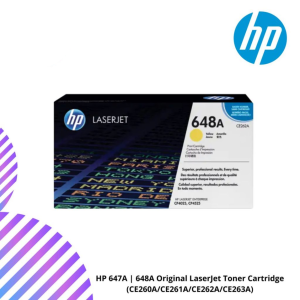 HP 647A | 648A Black, Cyan, Yellow, Magenta Original LaserJet Toner Cartridge (CE260A/CE261A/CE262A/CE263A)