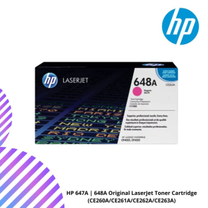 HP 647A | 648A Black, Cyan, Yellow, Magenta Original LaserJet Toner Cartridge (CE260A/CE261A/CE262A/CE263A)