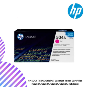 HP 504A | 504X Original LaserJet Toner Cartridge (CE250A/CE251A/CE252A/CE253A) (CE250X)