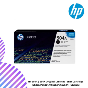 HP 504A | 504X Original LaserJet Toner Cartridge (CE250A/CE251A/CE252A/CE253A) (CE250X)