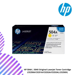 HP 504A | 504X Original LaserJet Toner Cartridge (CE250A/CE251A/CE252A/CE253A) (CE250X)