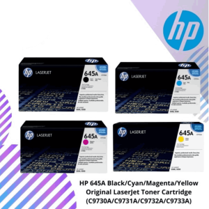 HP 645A Black/Cyan/Magenta/Yellow Original LaserJet Toner Cartridge (C9730A/C9731A/C9732A/C9733A)