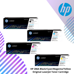 HP 206A Black/Cyan/Magenta/Yellow Original LaserJet Toner  (W2110A / W2111A / W2112A / W2113A)