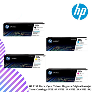 HP 215A Black, Cyan, Yellow, Magenta Original LaserJet Toner Cartridge (W2310A / W2311A / W2312A / W2313A)