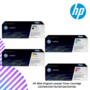 HP 305A Original LaserJet Toner Cartridge (CE410A/CE411A/CE412A/CE413A)