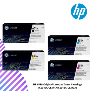 HP 651A Original LaserJet Toner Cartridge (CE340A/CE341A/CE342A/CE343A)