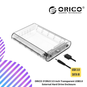 ORICO 3139U3 3.5 inch Transparent USB3.0 External Hard Drive Enclosure