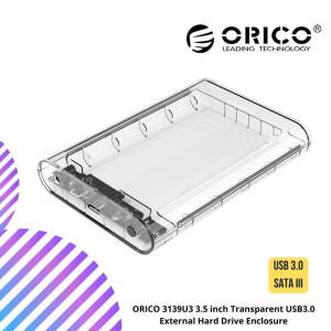 ORICO 3139U3 3.5 inch Transparent USB3.0 External Hard Drive Enclosure