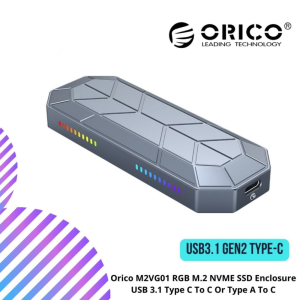 Orico M2VG01 RGB M.2 NVME SSD Enclosure USB 3.1 Type C To C Or Type A To C