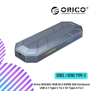 Orico M2VG01 RGB M.2 NVME SSD Enclosure USB 3.1 Type C To C Or Type A To C
