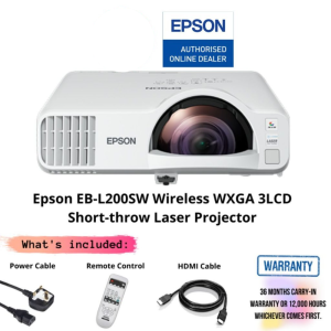 Epson EB-L200SW Wireless WXGA 3LCD Short-throw Laser Projector