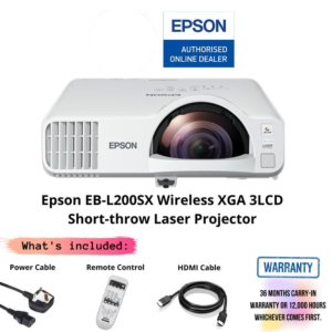 Epson EB-L200SX Wireless XGA 3LCD Short-throw Laser Projector