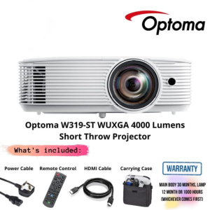 Optoma W319-ST WUXGA 4000 Lumens Short Throw Projector