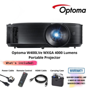 Optoma W400LVe WXGA 4000 Lumens Portable Projector