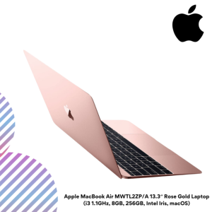 Apple MacBook Air MWTL2ZP/A 13.3" Rose Gold Laptop (i3 1.1GHz, 8GB, 256GB, Intel Iris, macOS)
