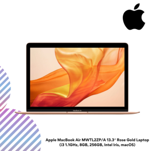 Apple MacBook Air MWTL2ZP/A 13.3" Rose Gold Laptop (i3 1.1GHz, 8GB, 256GB, Intel Iris, macOS)