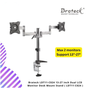Brateck LDT11-C024 13-27 inch Dual LCD Monitor Desk Mount Stand ( LDT11-C024 )