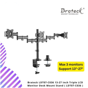 Brateck LDT07-C036 13-27 inch Triple LCD Monitor Desk Mount Stand ( LDT07-C036 )