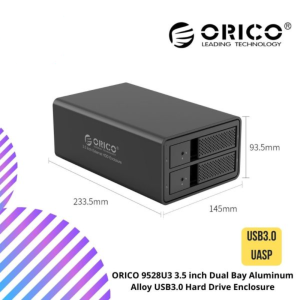 ORICO 9528U3 3.5 inch Dual Bay Aluminum Alloy USB3.0 Hard Drive Enclosure