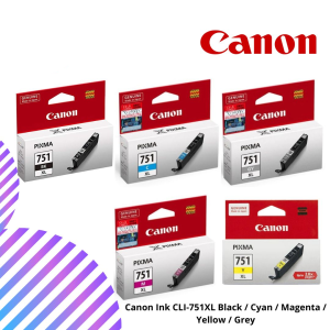 Canon Ink CLI-751XL Black / Cyan / Magenta / Yellow / Grey