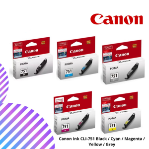 Canon Ink CLI-751 Black / Cyan / Magenta / Yellow / Grey