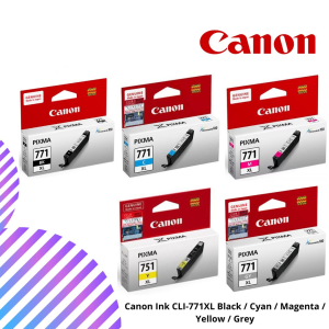 Canon Ink CLI-771XL Black / Cyan / Magenta / Yellow / Grey