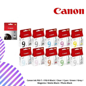 Canon Ink PGI-7 / PGI-9 Black / Clear / Cyan / Green / Grey / Magenta / Matte Black / Photo Black