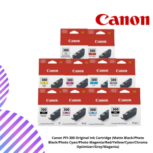Canon PFI-300 Original Ink Cartridge (Matte Black/Photo Black/Photo Cyan/Photo Magenta/Red/Yellow/Cyan/Chroma Optimizer/Grey/Magenta)