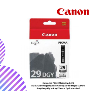 Canon Ink PGI-29 Matte Black/PB Black/Cyan/Magenta/Yellow/PB Cyan/ PB Magenta/Dark Gray/Gray/Light Gray/Chroma Optimizer/Red