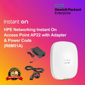 HPE Networking Instant On Access Point AP22 with Adapter & Power Code  (R6M51A)