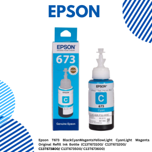 Epson T673 Black/Cyan/Magenta/Yellow/Light Cyan/Light Magenta Original Refill Ink Bottle (C13T673100/ C13T673200/ C13T673300/ C13T673400/ C13T673500/ C13T673600)