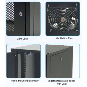 ST Rack WM0465 4U 19" Wall Mount Rack - 220mm (H) x 600mm (W) x 500mm (D) 5 x Power outlet