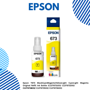 Epson T673 Black/Cyan/Magenta/Yellow/Light Cyan/Light Magenta Original Refill Ink Bottle (C13T673100/ C13T673200/ C13T673300/ C13T673400/ C13T673500/ C13T673600)
