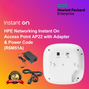 HPE Networking Instant On Access Point AP22 with Adapter & Power Code  (R6M51A)